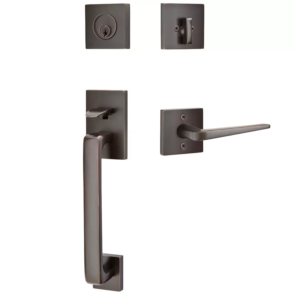 Emtek Baden Tubular Entryset Sectional with Athena Lever