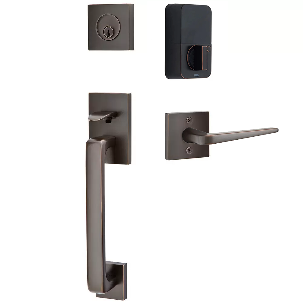Emtek Baden Tubular Entryset Sectional with Athena Lever