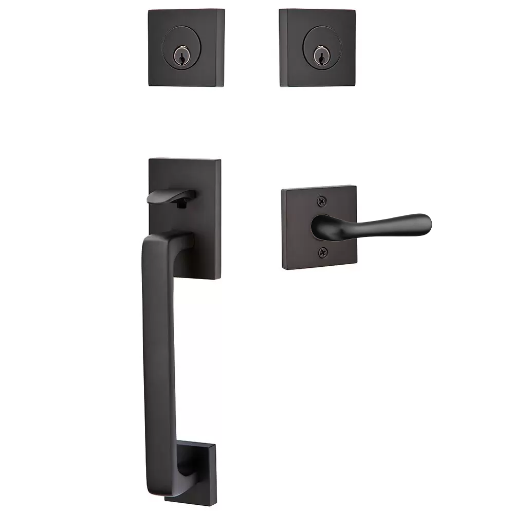 Emtek Baden Tubular Entryset Sectional with Basel Lever