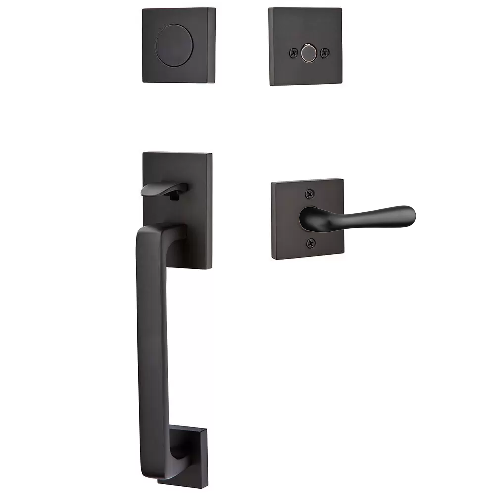 Emtek Baden Tubular Entryset Sectional with Basel Lever