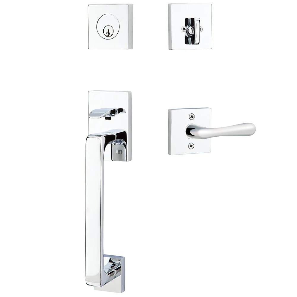 Emtek Baden Tubular Entryset Sectional with Basel Lever