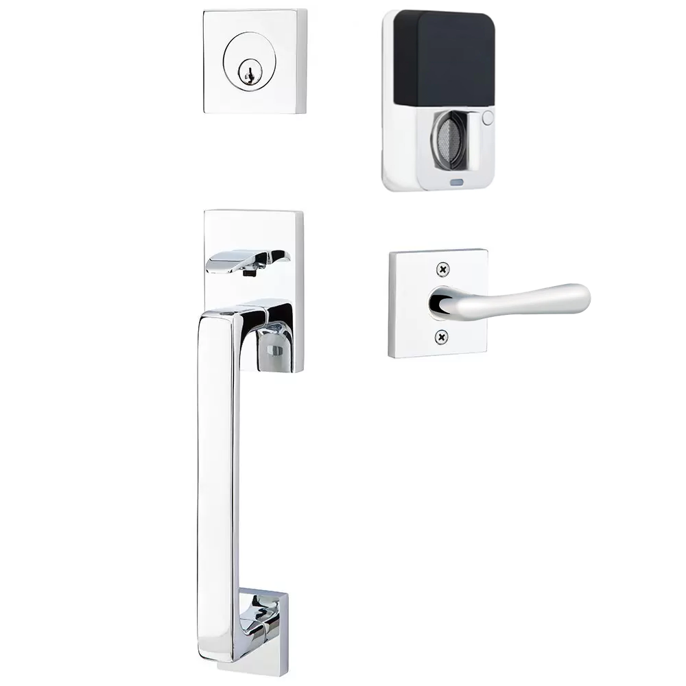 Emtek Baden Tubular Entryset Sectional with Basel Lever