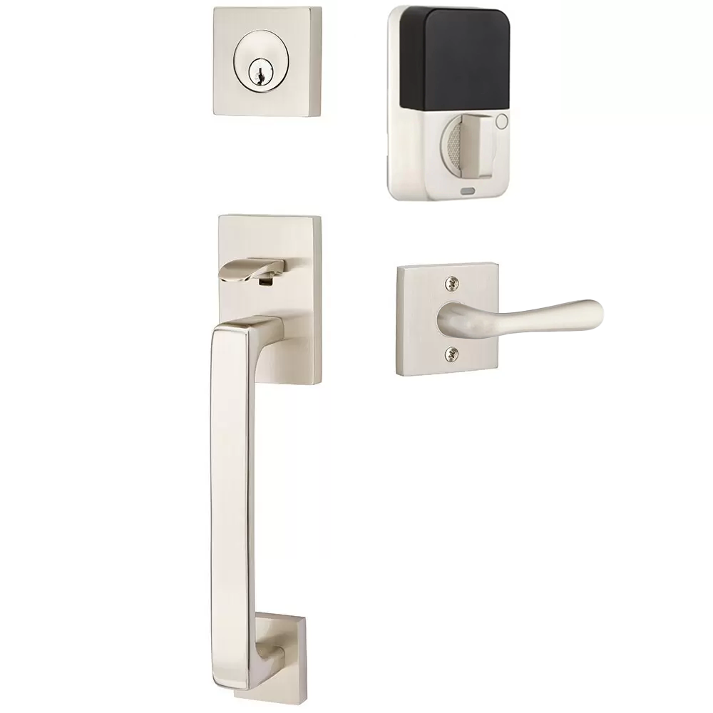 Emtek Baden Tubular Entryset Sectional with Basel Lever