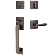 Emtek Baden Tubular Entryset Sectional with Basel Lever