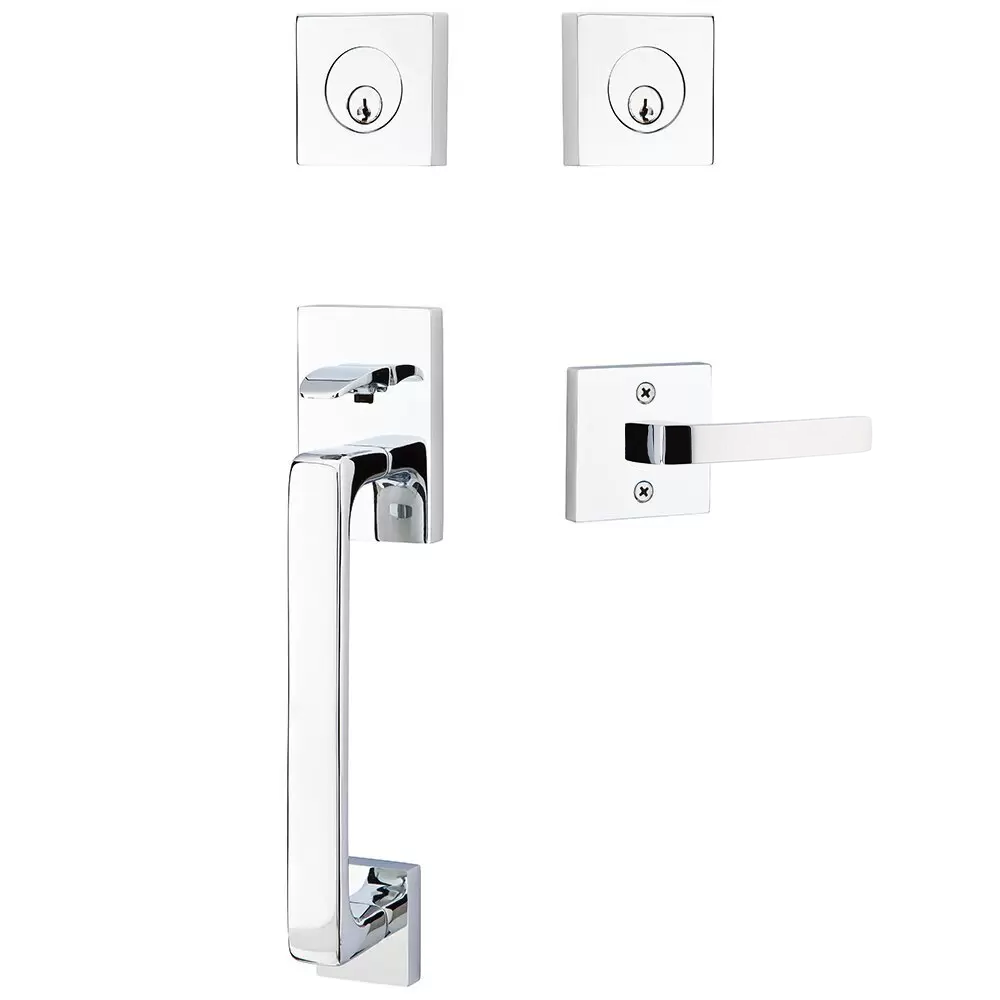 Emtek Baden Tubular Entryset Sectional with Breslin Lever