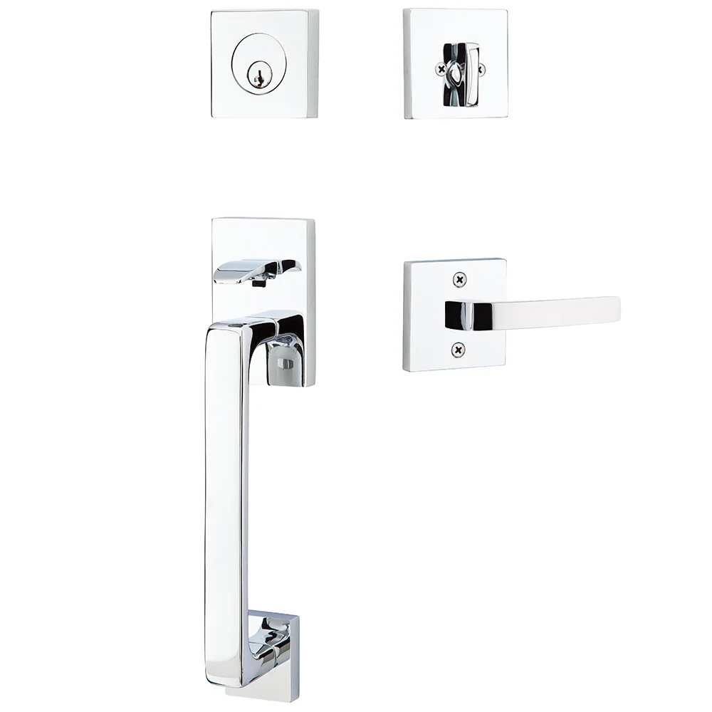 Emtek Baden Tubular Entryset Sectional with Breslin Lever