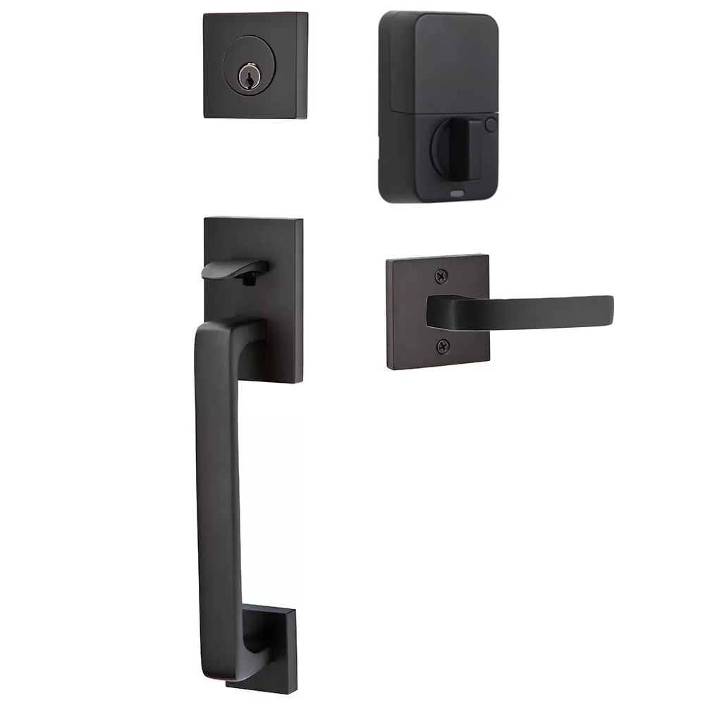 Emtek Baden Tubular Entryset Sectional with Breslin Lever