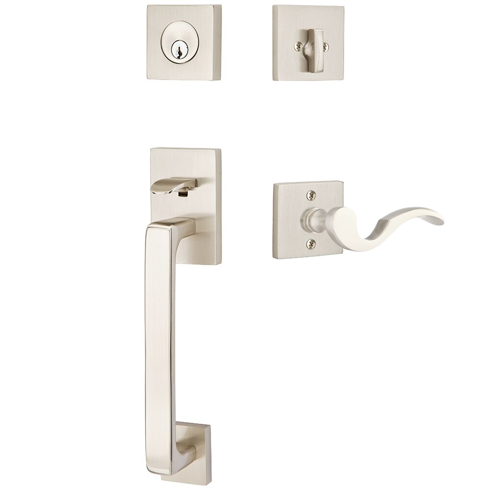Emtek Baden Tubular Entryset Sectional with Cortina Lever