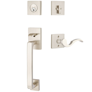 Emtek Baden Tubular Entryset Sectional with Cortina Lever