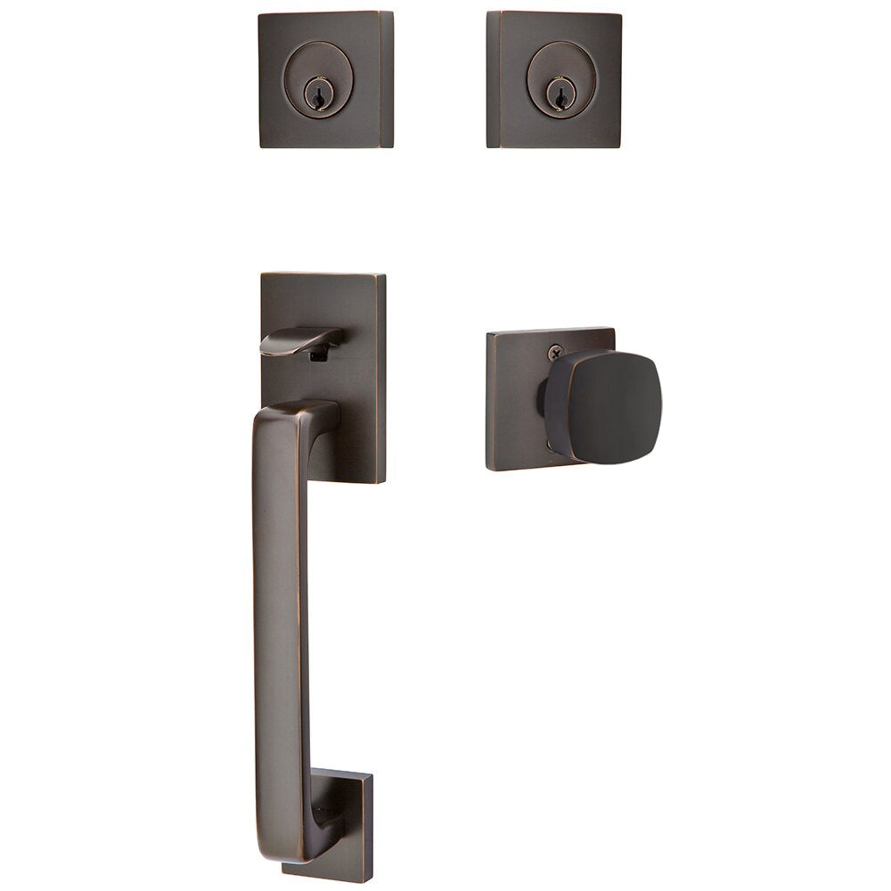 Emtek Baden Tubular Entryset Sectional with Freestone Knob