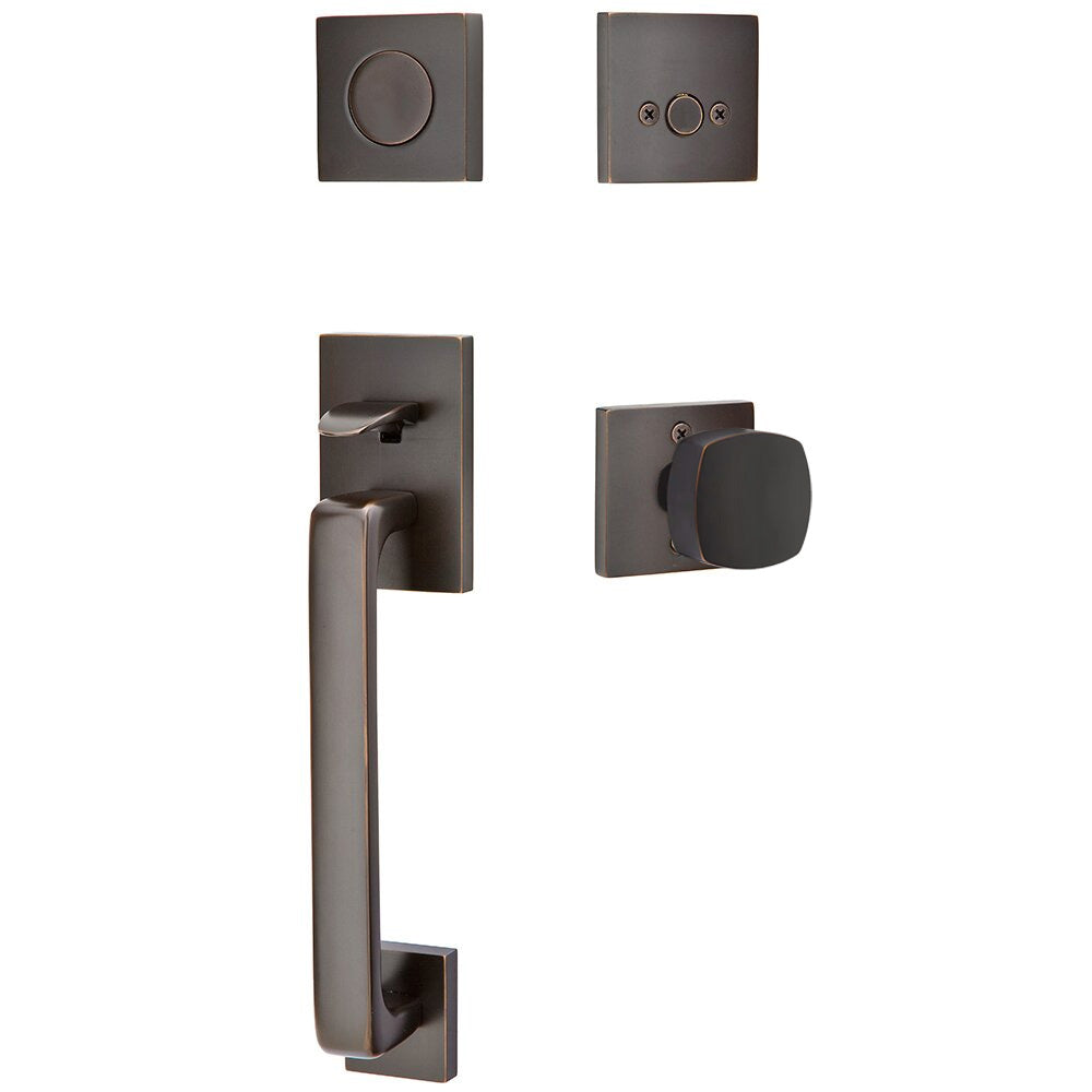 Emtek Baden Tubular Entryset Sectional with Freestone Knob