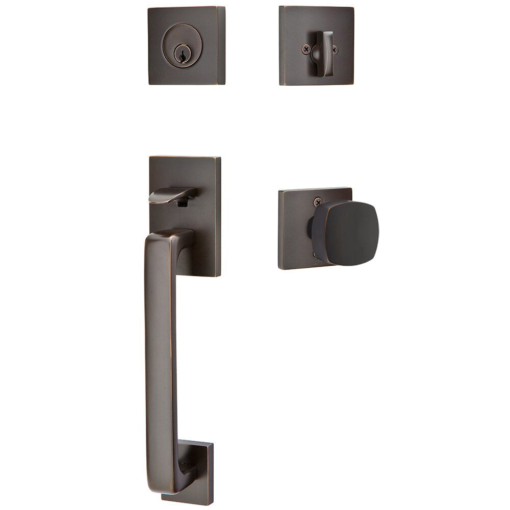 Emtek Baden Tubular Entryset Sectional with Freestone Knob