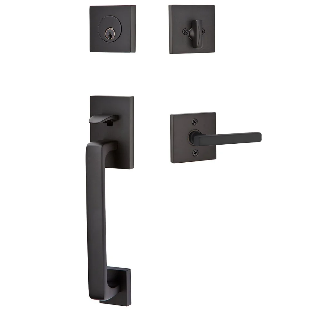 Emtek Baden Tubular Entryset Sectional with Freestone Lever