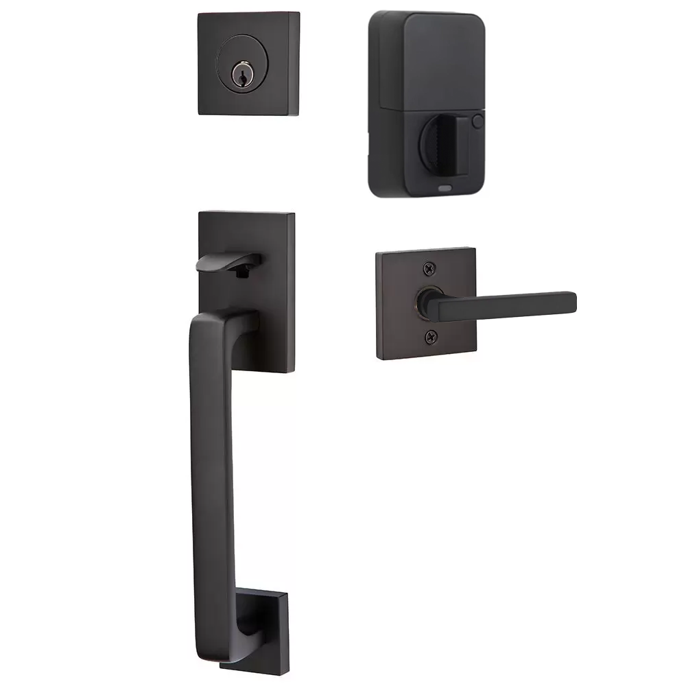 Emtek Baden Tubular Entryset Sectional with Freestone Lever