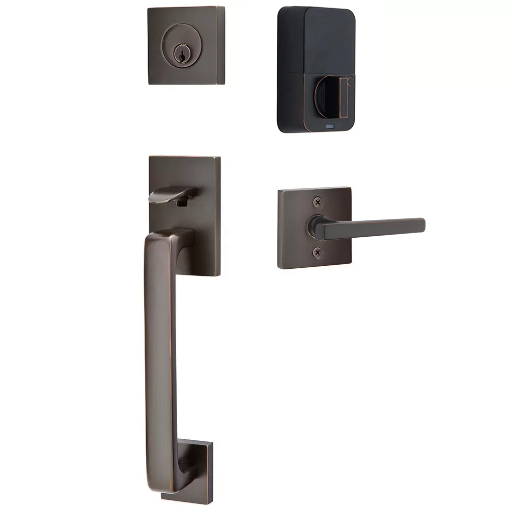 Emtek Baden Tubular Entryset Sectional with Freestone Lever