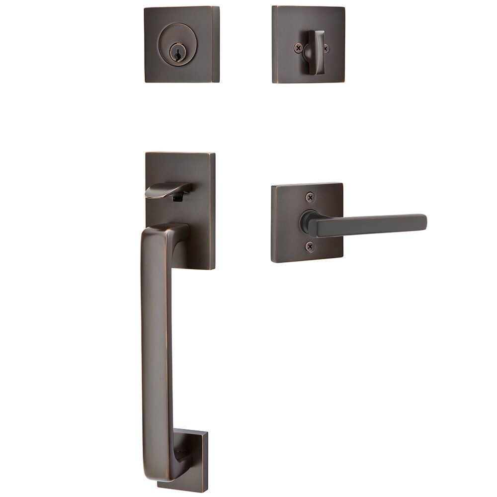 Emtek Baden Tubular Entryset Sectional with Freestone Lever