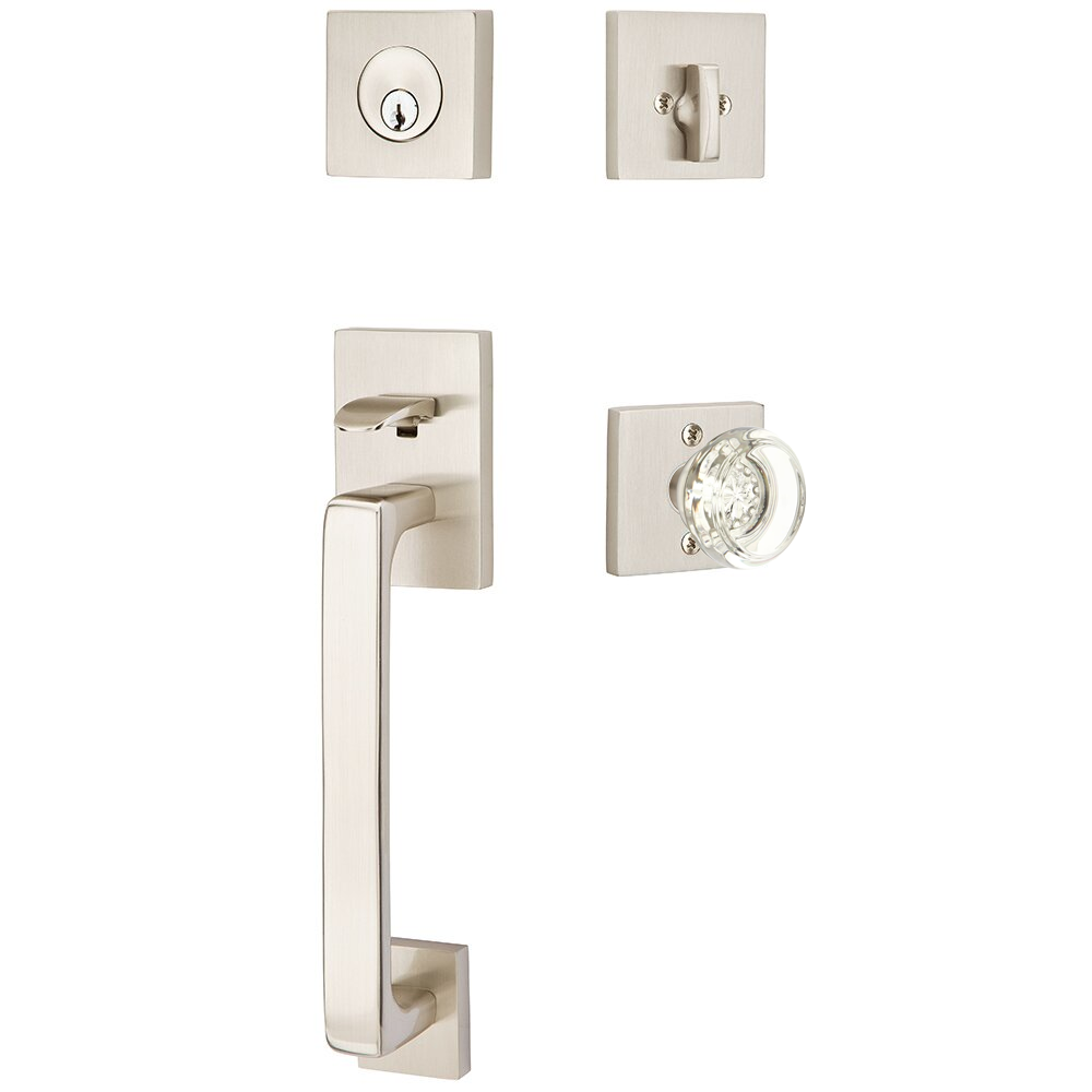 Emtek Baden Tubular Entryset Sectional with Georgetown Glass Knob