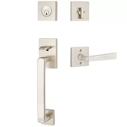 Emtek Baden Tubular Entryset Sectional with Hammered Lever