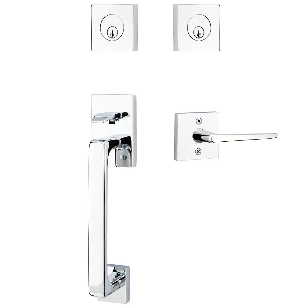 Emtek Baden Tubular Entryset Sectional with Hermes Lever