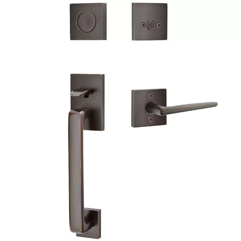 Emtek Baden Tubular Entryset Sectional with Hermes Lever