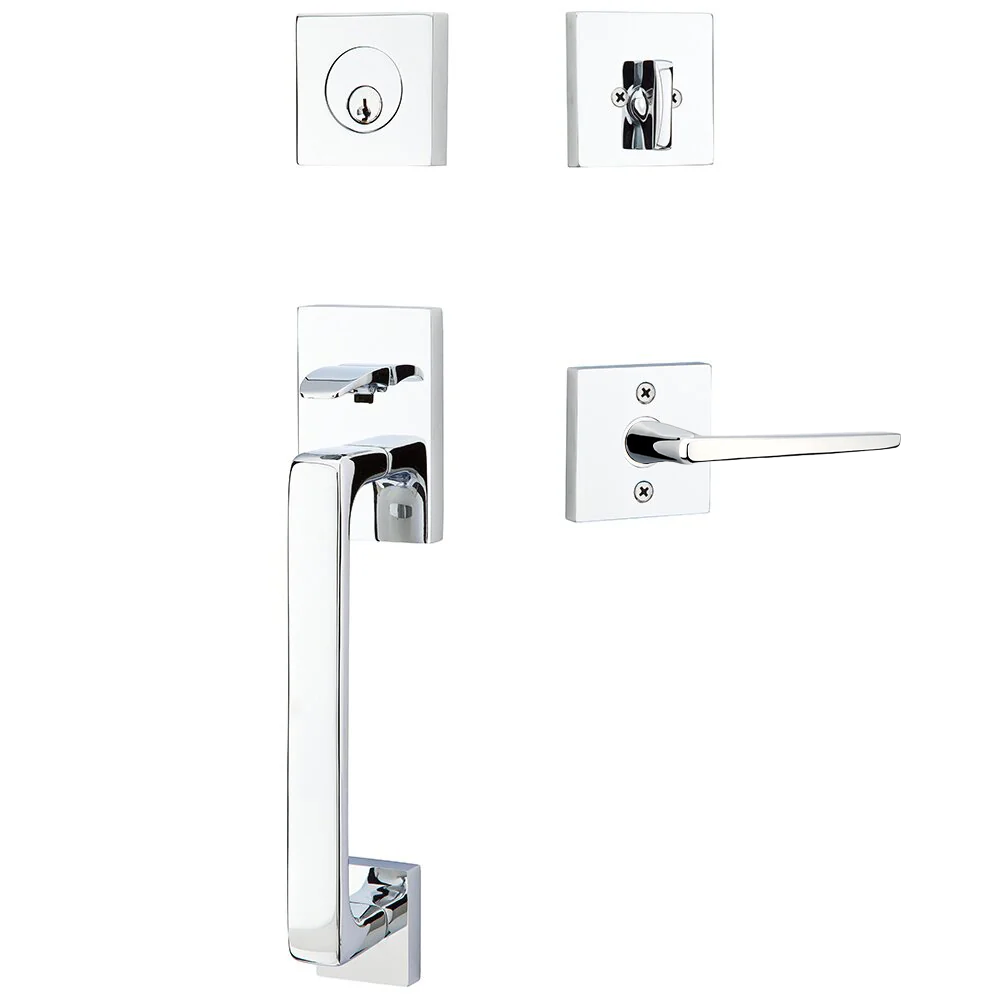 Emtek Baden Tubular Entryset Sectional with Hermes Lever