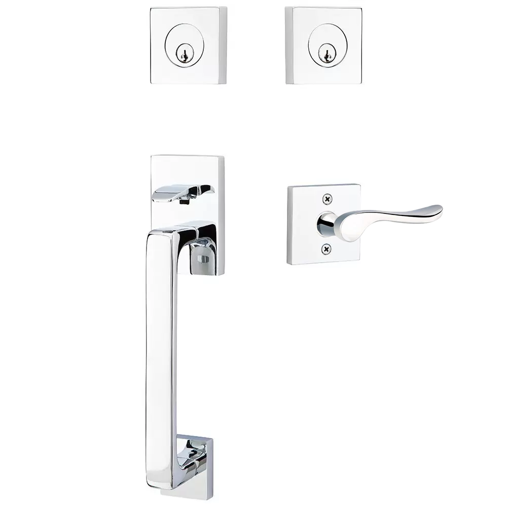 Emtek Baden Tubular Entryset Sectional with Luzern Lever