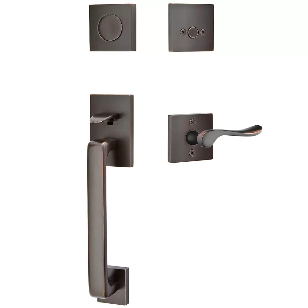 Emtek Baden Tubular Entryset Sectional with Luzern Lever