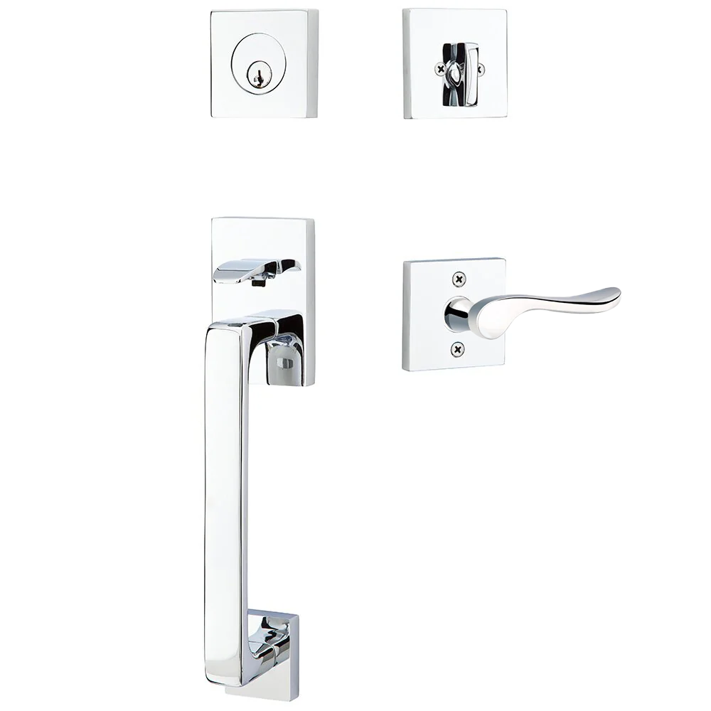 Emtek Baden Tubular Entryset Sectional with Luzern Lever