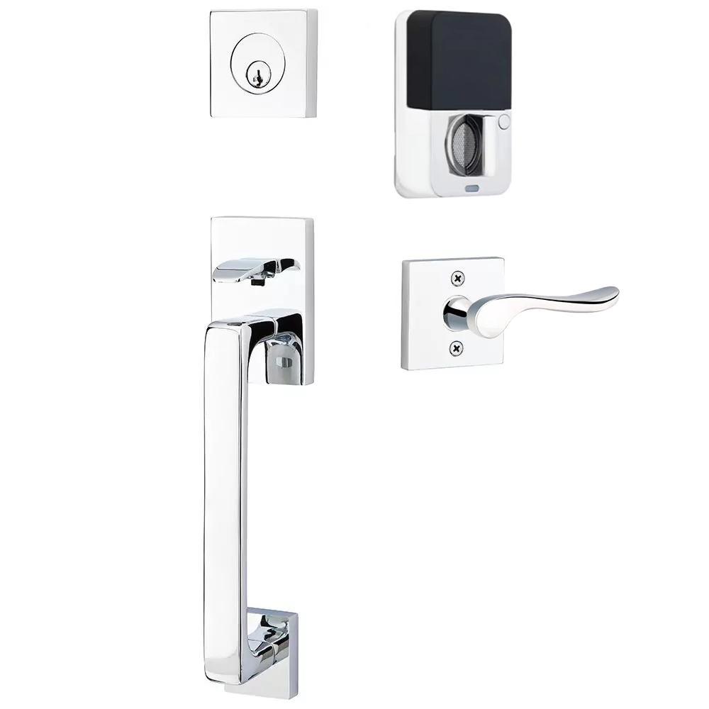 Emtek Baden Tubular Entryset Sectional with Luzern Lever