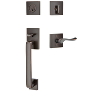 Emtek Baden Tubular Entryset Sectional with Luzern Lever