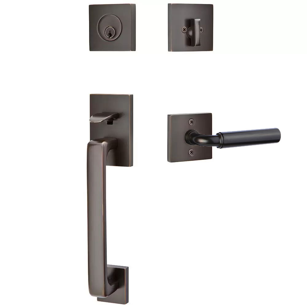 Emtek Baden Tubular Entryset Sectional with Manning Lever