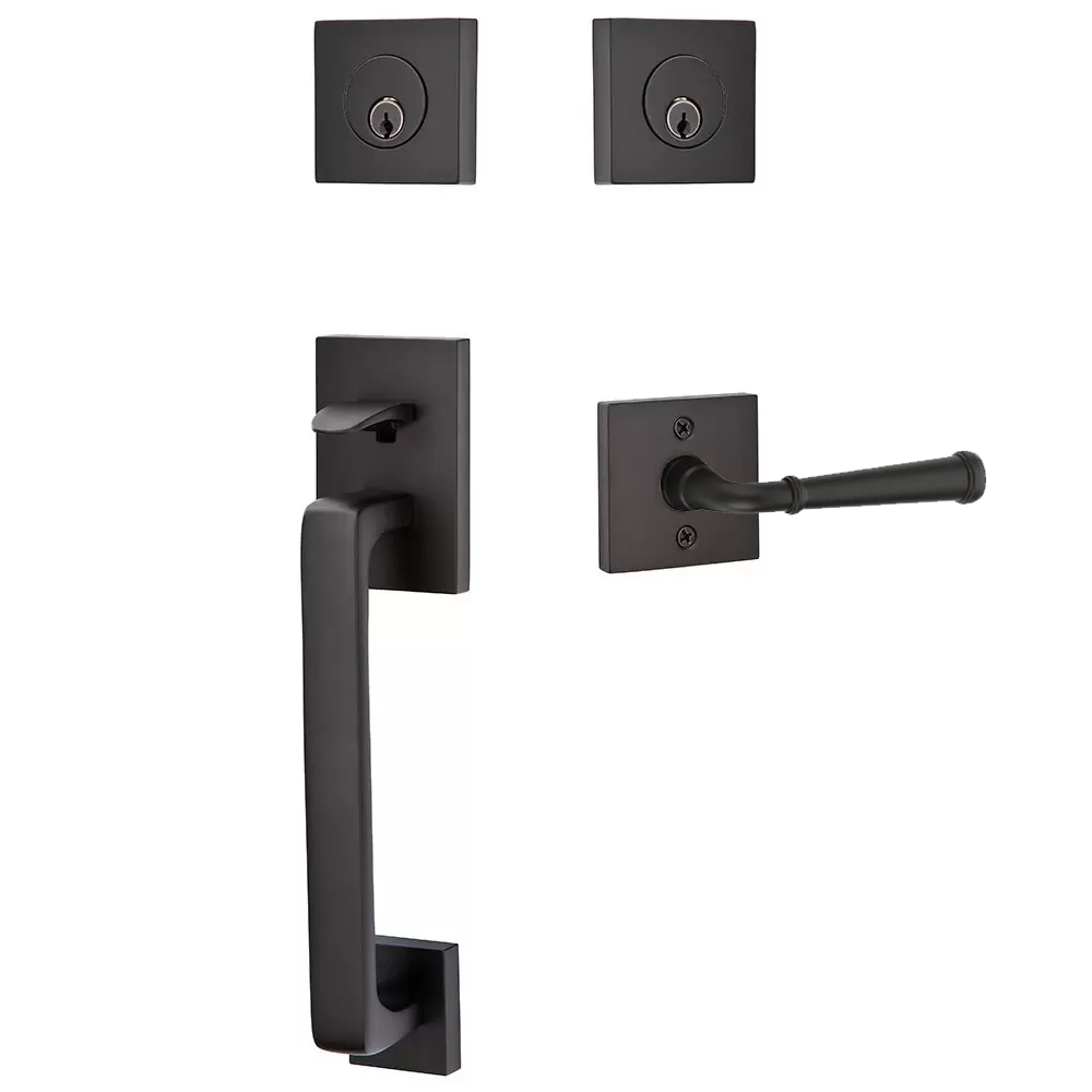 Emtek Baden Tubular Entryset Sectional with Merrimack Lever