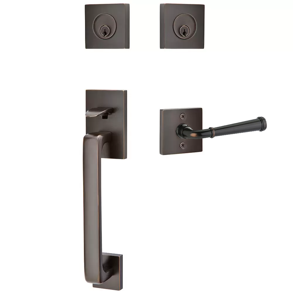 Emtek Baden Tubular Entryset Sectional with Merrimack Lever