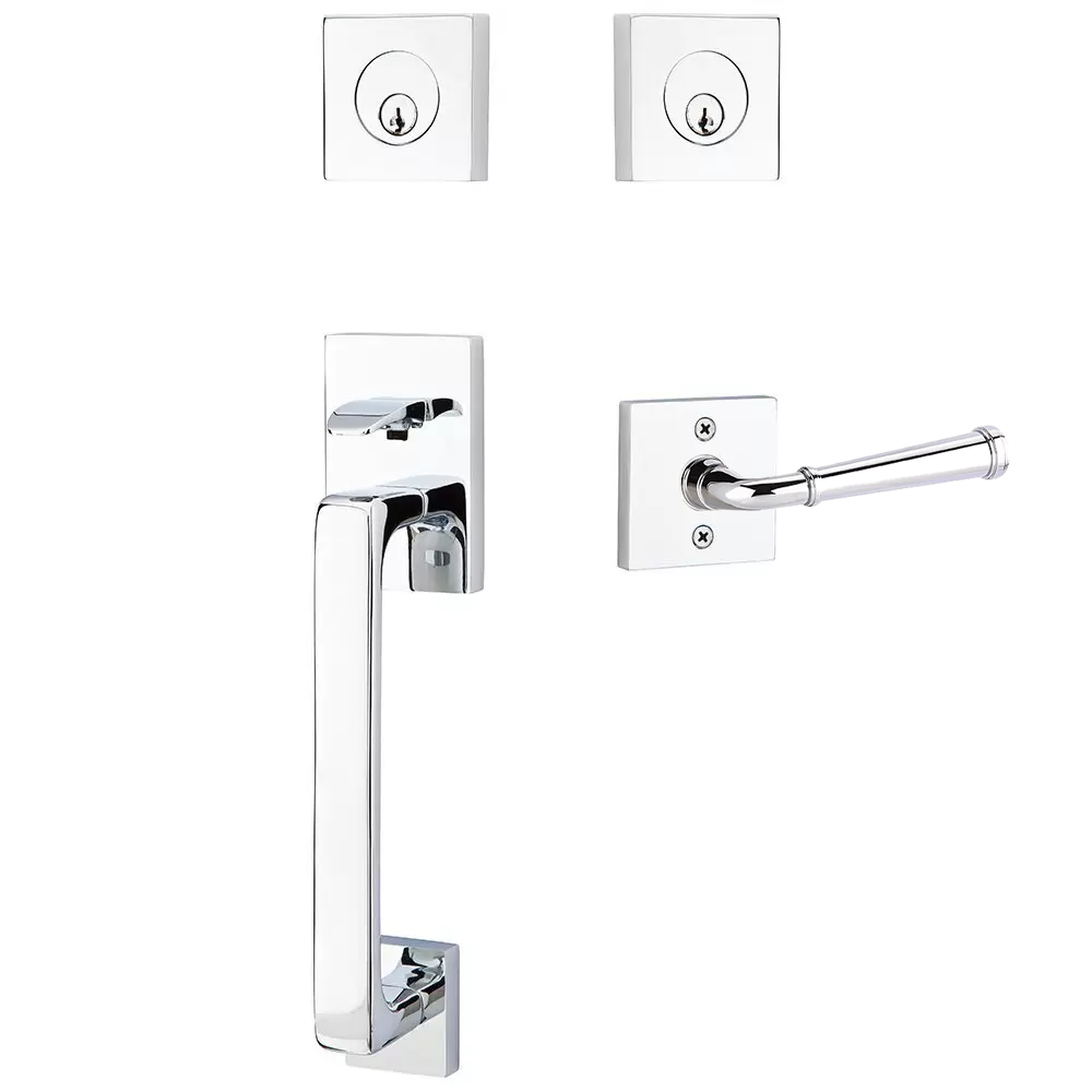 Emtek Baden Tubular Entryset Sectional with Merrimack Lever
