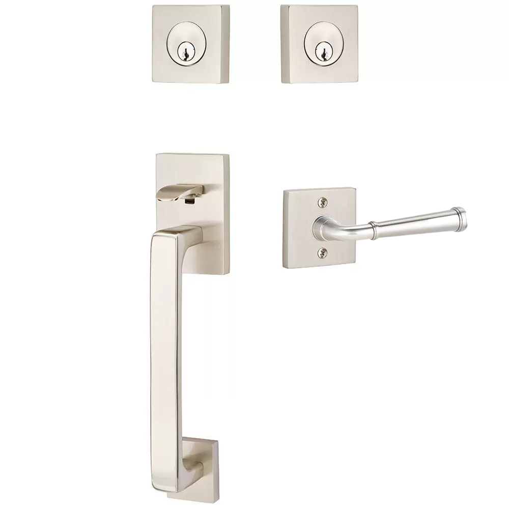 Emtek Baden Tubular Entryset Sectional with Merrimack Lever