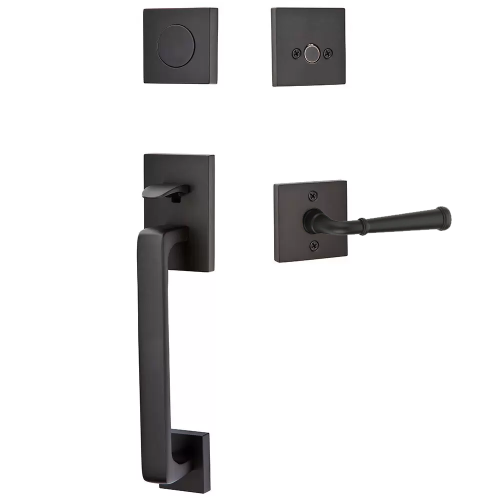 Emtek Baden Tubular Entryset Sectional with Merrimack Lever