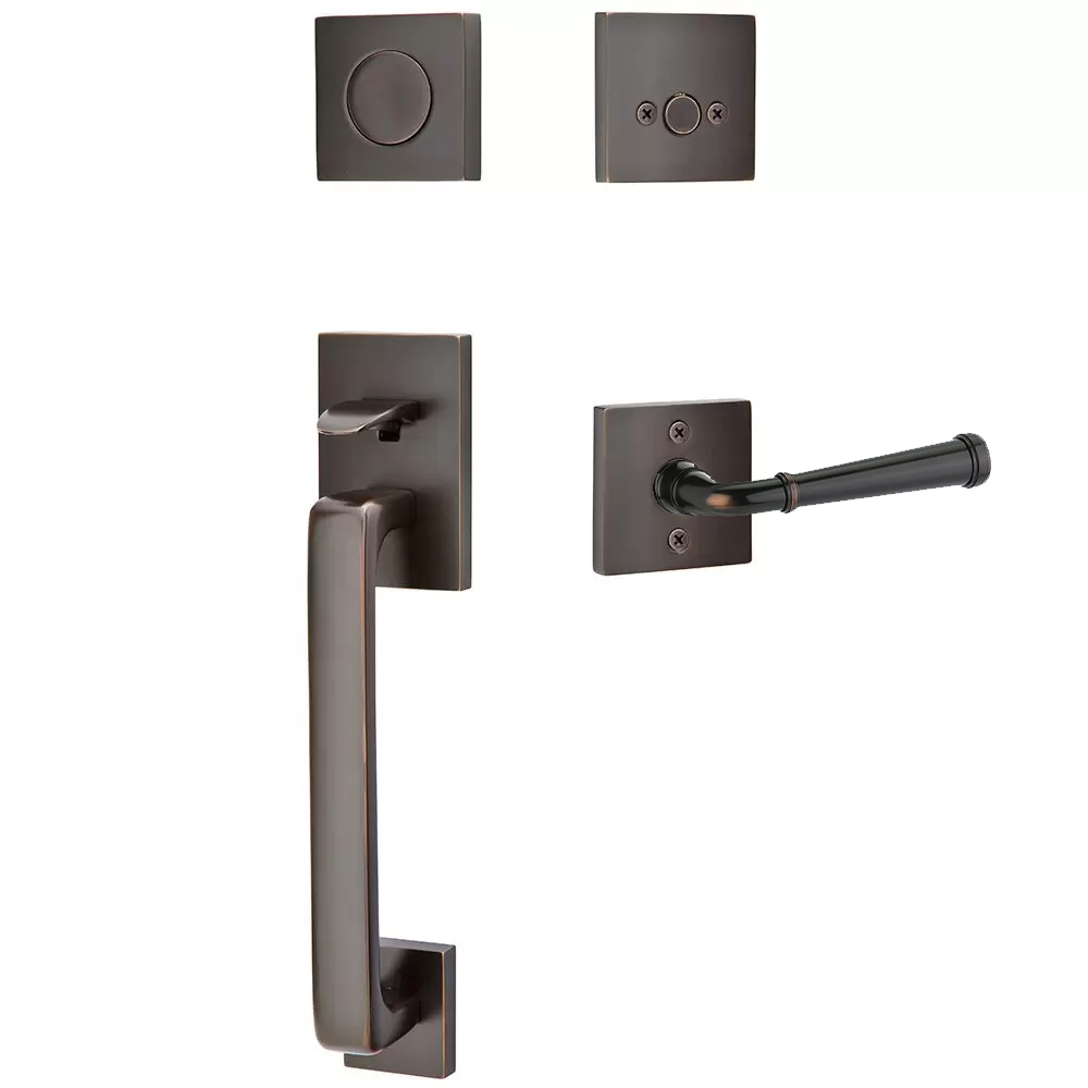 Emtek Baden Tubular Entryset Sectional with Merrimack Lever