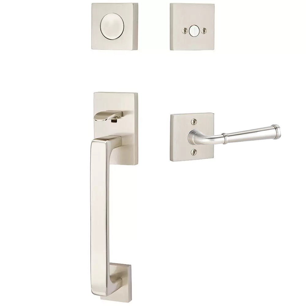 Emtek Baden Tubular Entryset Sectional with Merrimack Lever