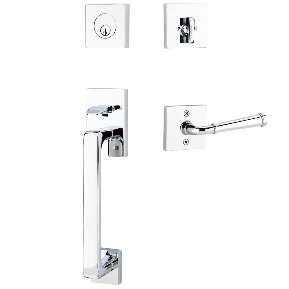 Emtek Baden Tubular Entryset Sectional with Merrimack Lever