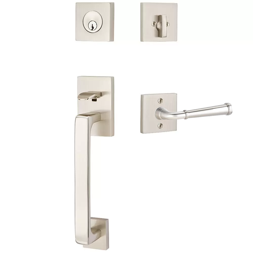 Emtek Baden Tubular Entryset Sectional with Merrimack Lever