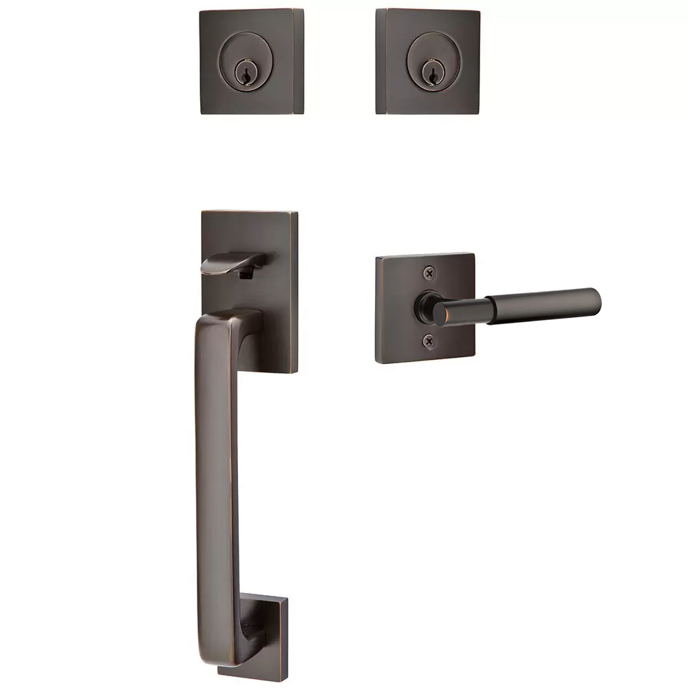 Emtek Baden Tubular Entryset Sectional with Myles Lever