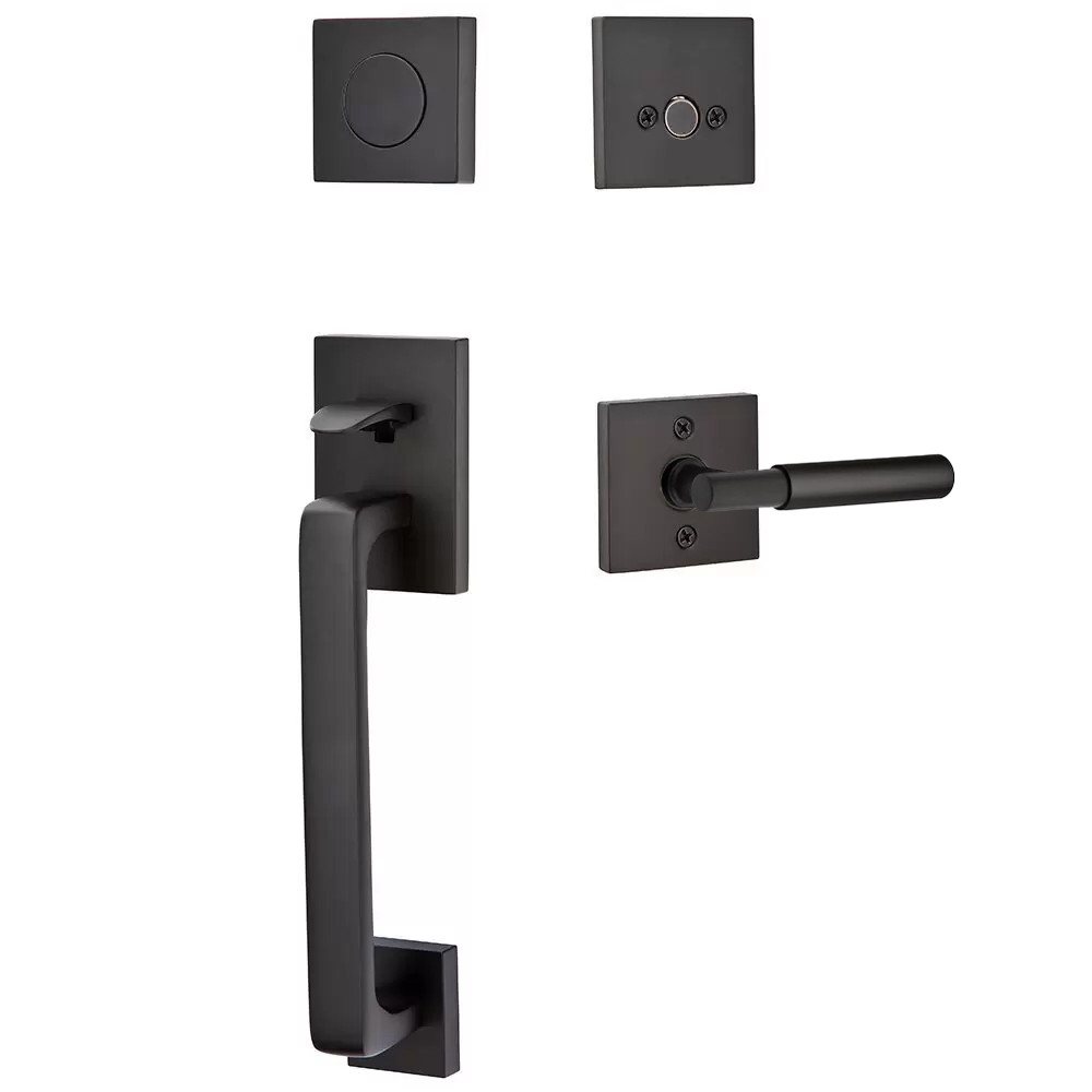 Emtek Baden Tubular Entryset Sectional with Myles Lever