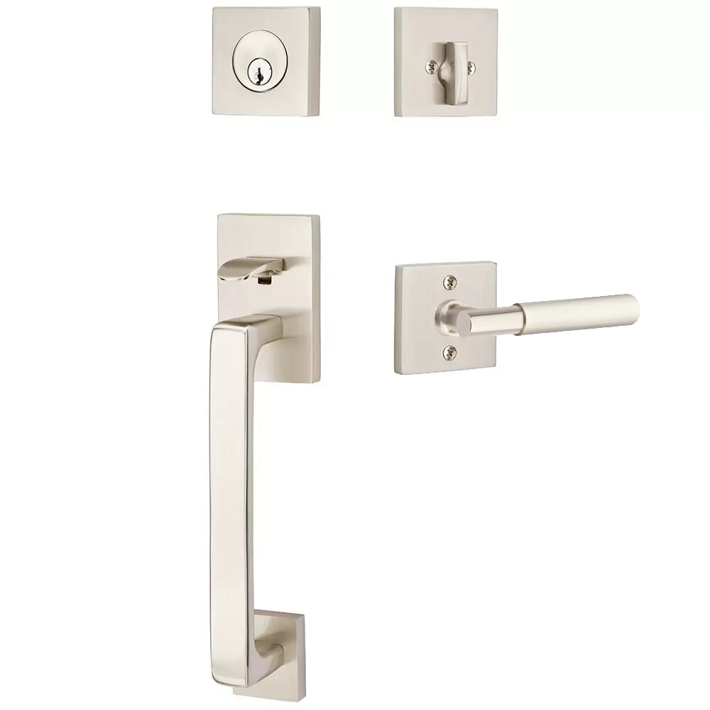 Emtek Baden Tubular Entryset Sectional with Myles Lever