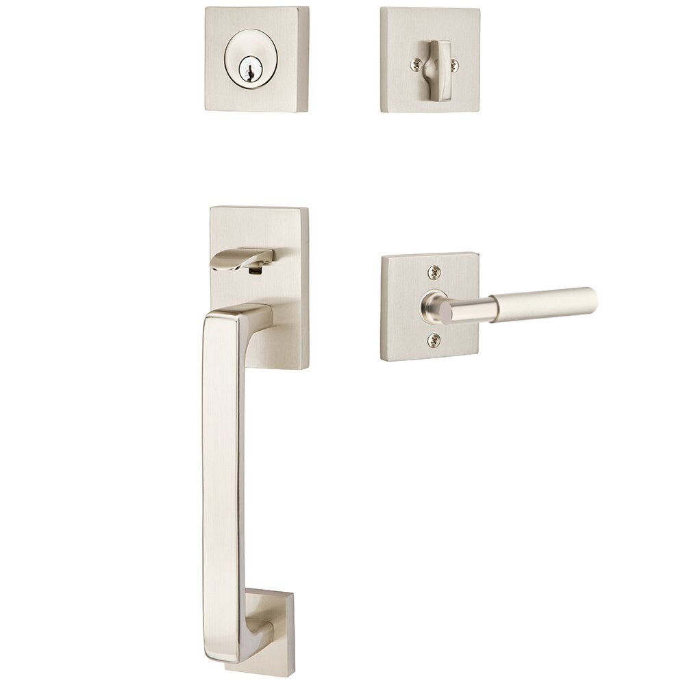 Emtek Baden Tubular Entryset Sectional with Myles Lever