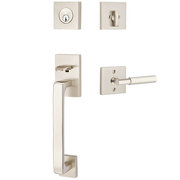 Emtek Baden Tubular Entryset Sectional with Myles Lever