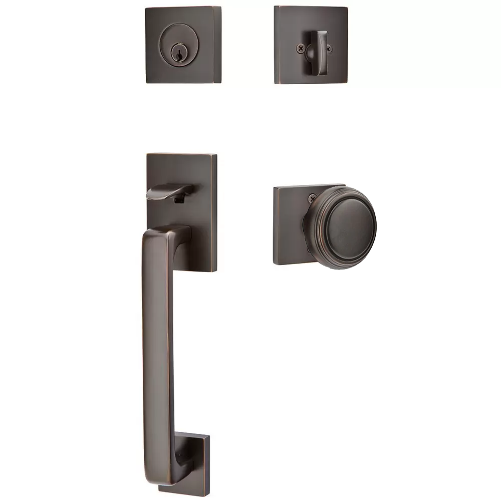 Emtek Baden Tubular Entryset Sectional with Norwich Knob