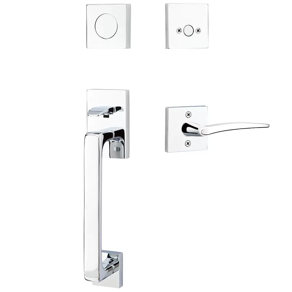 Emtek Baden Tubular Entryset Sectional with Poseidon Lever