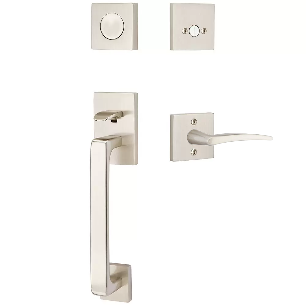 Emtek Baden Tubular Entryset Sectional with Poseidon Lever