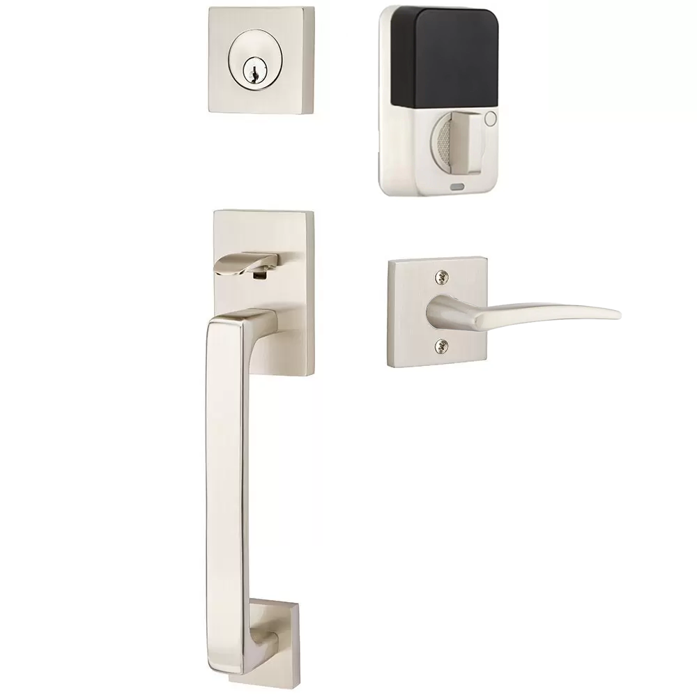 Emtek Baden Tubular Entryset Sectional with Poseidon Lever