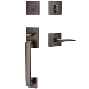 Emtek Baden Tubular Entryset Sectional with Poseidon Lever